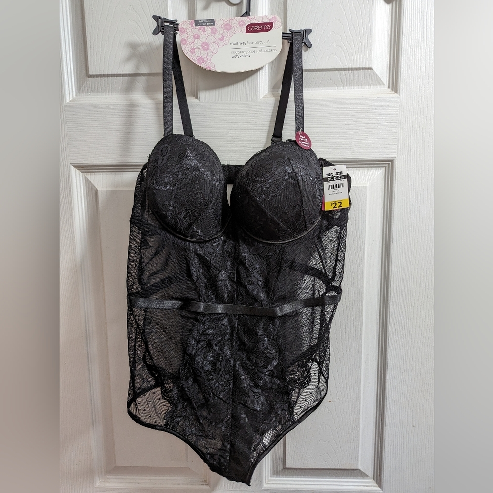 Black lingerie bodysuit 2X
